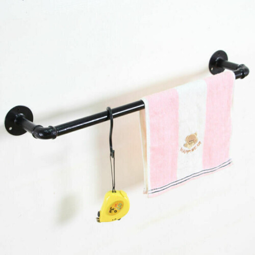 Towel Rail Black Industrial Retro Style Rustic Pipe Hanging Holder 2