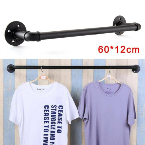 Towel Rail Black Industrial Retro Style Rustic Pipe Hanging Holder 1