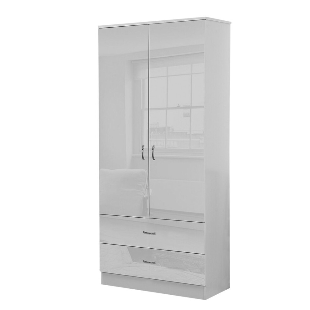 (White) FWStyle Chilton 2 Door & Drawer Combi Wardrobe