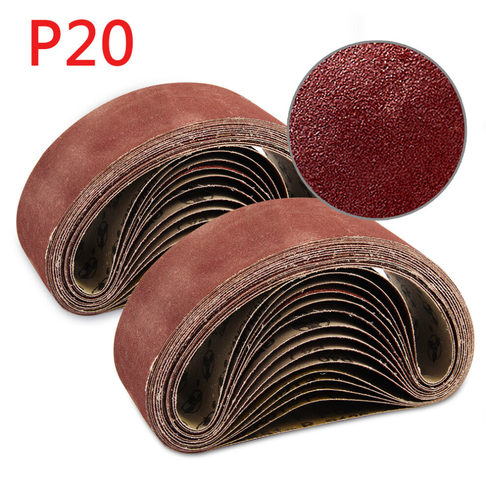 (20Pcs) 20/40 X Mixed 40 60 80 120 Grit Sander 75 X 533Mm Sanding Belts Sanders Fine Coarse 701160629802