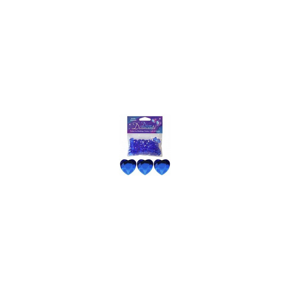 (SAPPHIRE BLUE) 12MM  DIAMANTE HEARTS
