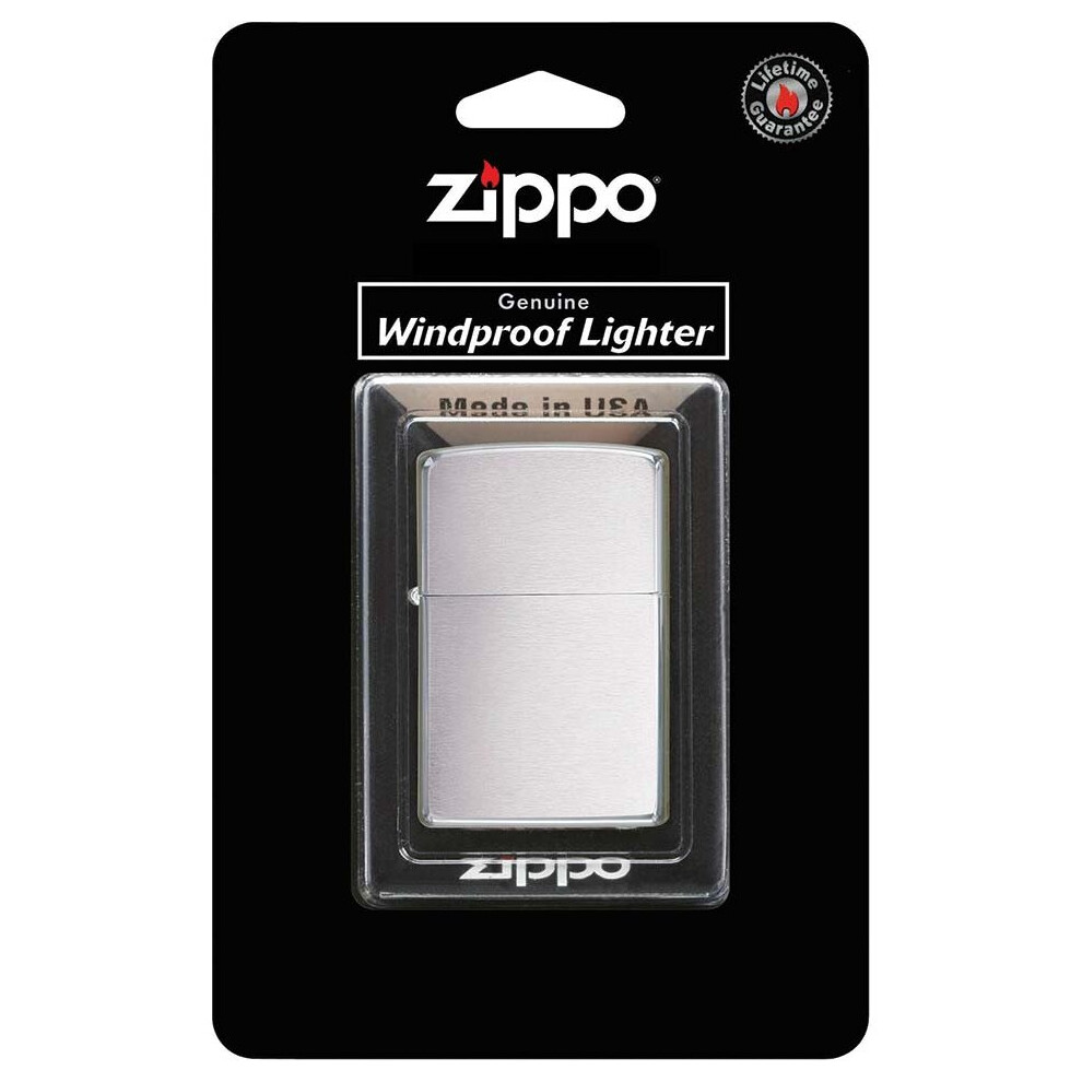 Zippo Model 200 Windproof Lighter - Brushed Chrome