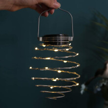 Solar Spiral Lights, Creative Iron Art Lanterns, LED Hanging Decorative Lamp for Outdoor, Garden, Patio, Porch, Path, Yard,String Lights Decoration
