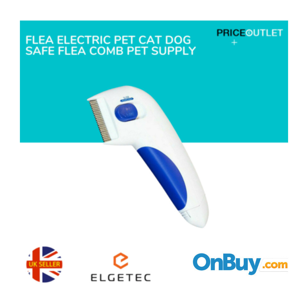 Elgetec Electric Flea Comb For Cats & Dogs - Safe, Chemical-Free Flea Removal Via Comfort Charge Tech - Kills & Stuns Fleas Instantly (1 Pack)