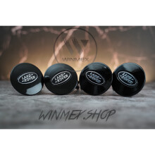 Set of 4 fully Black Land Rover alloy wheel caps 63mm