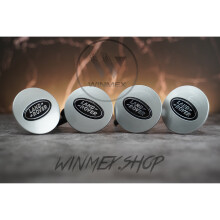 Set of 4 Silver & Black Land Rover alloy wheel caps 63mm