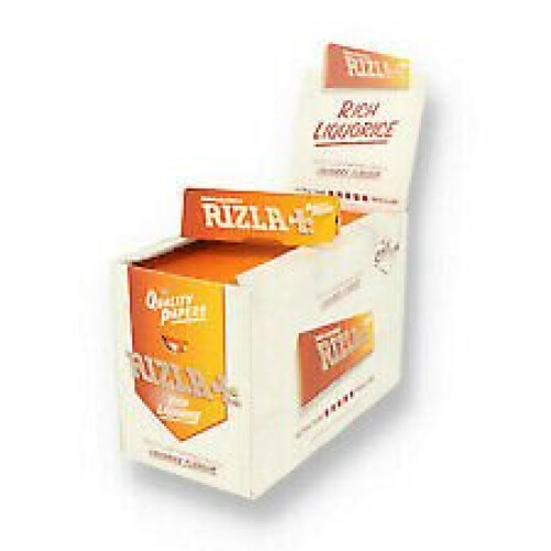 (100 Booklets (Full Box)) RIZLA LIQUORICE Cigarette Smoking Rolling Papers