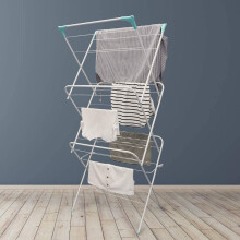 Concertina 3 Tier Folding Laundry Washing Clothes Horse Airer White