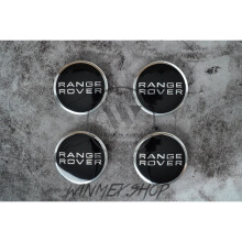 Set of 4 Black Range Rover alloy wheel caps 63mm