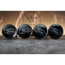 Set of 4 FORD Black alloy wheel caps 54mm