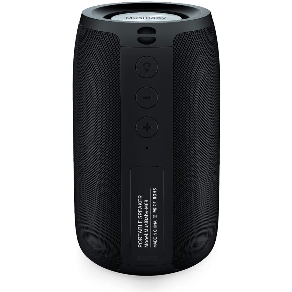 Musibaby Speaker, Portable,Waterproof,Wireless Speakers,Dual Pairing, Bluetooth 5.0,Loud Stereo,Booming Bass,1500 Mins Playtime For Home&Party Black 884017388722