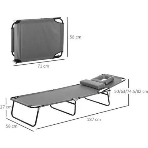 Luxury Grey Folding Sun Lounger Trend 1