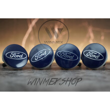 Set of 4 FORD Blue alloy wheel caps 54mm