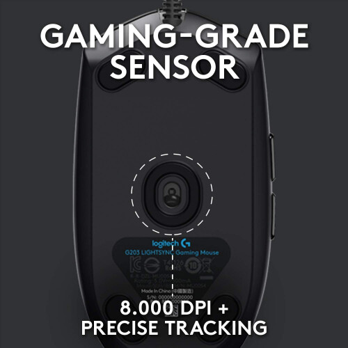 Logitech Logitech G203 LIGHTSYNC Gaming Mouse with Customizable RGB Lighting, 6 Programmable Buttons, Gaming Grade Sensor, 8K DPI Tracking, Lightweig 2