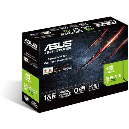 ASUS GT710-SL-1GD5 Κάρτα γραφικών GeForce GT 710 με αποδοτική ψύξη 0 dB, Μαύρο 1