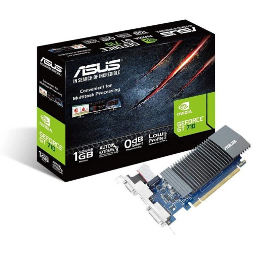 ASUS GT710-SL-1GD5 Κάρτα γραφικών GeForce GT 710 με αποδοτική ψύξη 0 dB, Μαύρο