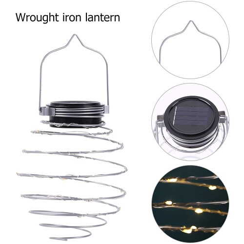 Outdoor Solar-Powered Iron Art Lanterns With LED Lighting | 4pack 2