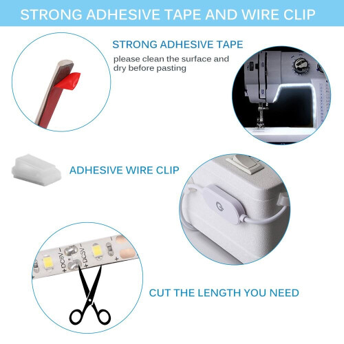 Ranpo Sewing Machine Lights LED Strip USB Powered 5V Working Lights With Touch Dimmer 2