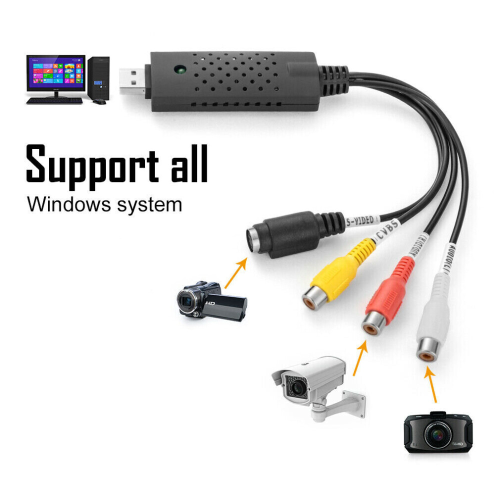 Usb Vhs To Dvd Audio Video Converter Capture Full Scart Kit With Leads 7420627207607