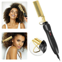 Electric Hair Beard Straightener Comb Brush Curler Hot Irons Curling Flat Home