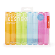 Kikkerland 8pk Reusable Ice Sticks, 12 cm Freezable Drink Coolers - Durable Plastic, Keeps Drinks Cold Without Dilution