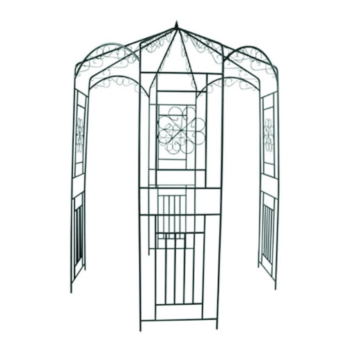 VidaXL vidaXL Rose Arch 250cm Metal Garden Arbour Plant Climbing Support Pergola 1