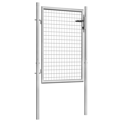 vidaXL havelåge galvaniseret stål 100x100 cm sølv 1