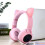 (Pink) Cat Ear Bluetooth Headphones LED Lights Earphone 1