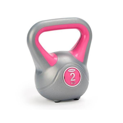 York Fitness York 2kg Vinyl Kettlebell Home Weight Training Workout