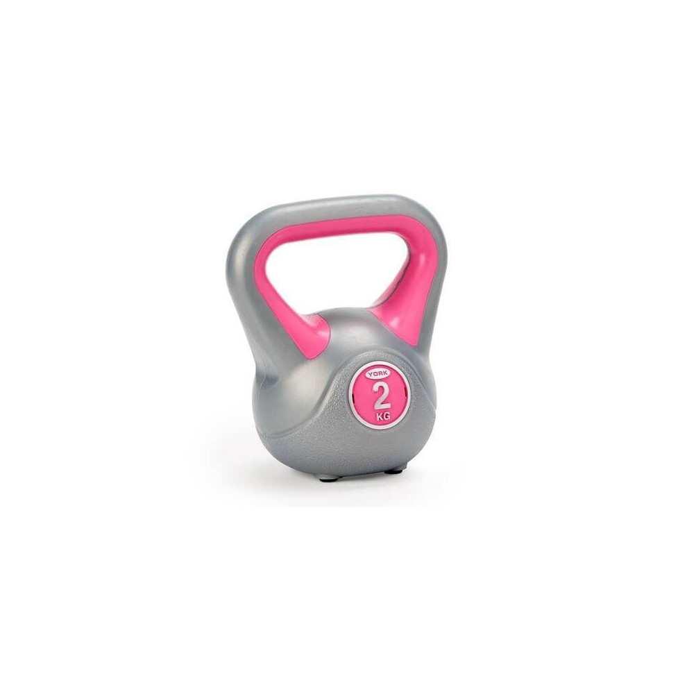 York Fitness York 2Kg Vinyl Kettlebell Home Weight Training Workout
