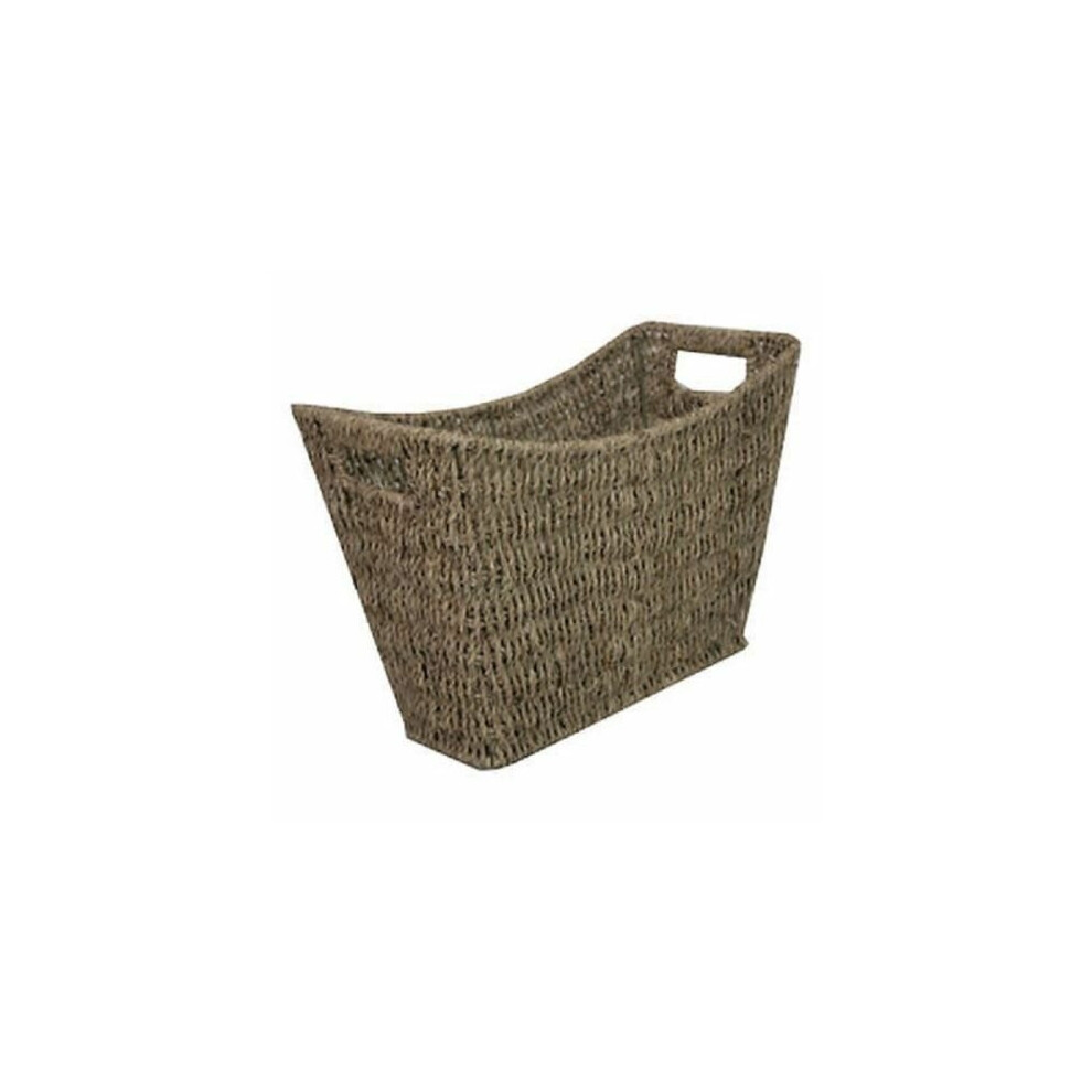 Seagrass Newspaper Magazine Storage Rack Holder Basket Inset Handles