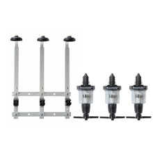 3 x 50ml Solo Bar Optic Spirit Measure & 3 Bottles 70cl/1L Wall Mounted Bracket