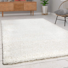 Modern Carpet High Pile Long Carpet Shaggy Rug Cream Ivory 120x170cm