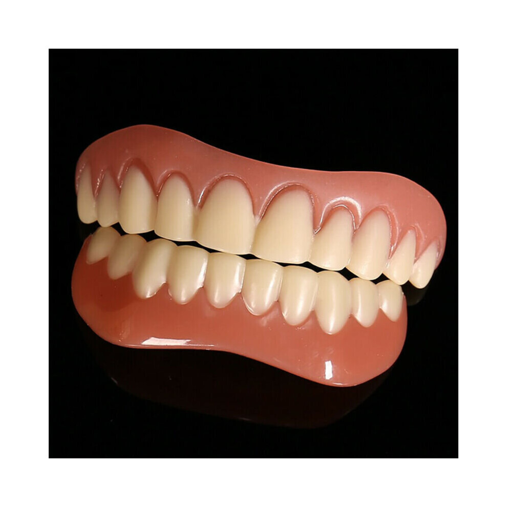(Upper & Lower Veneers Set) Veneer False teeth snap on instant Smile veneers Cosmetic Teeth Dentures Dental.