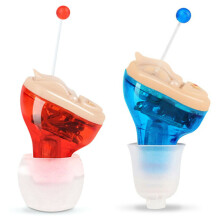 (Red + Blue) Hide Digital Invisible Hearing Aids Sound Amplifier Intelligent Noise Reduction