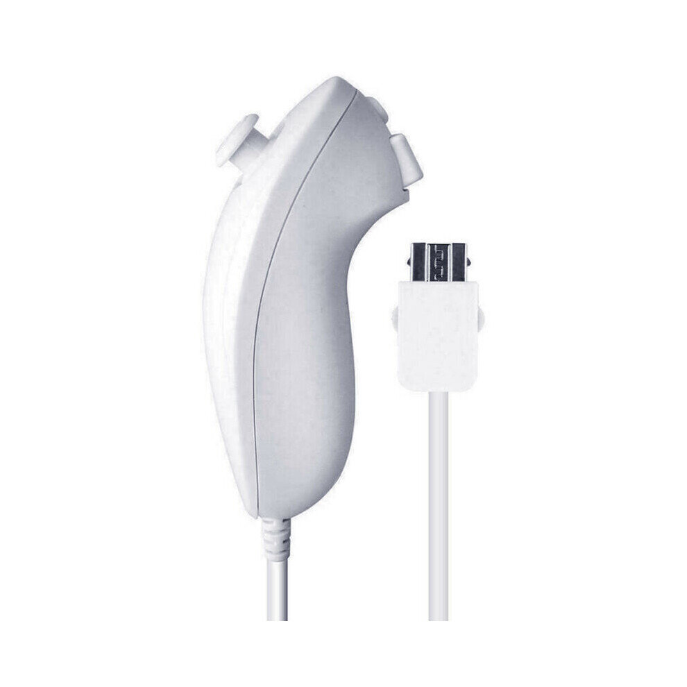 (White) Official For Nintendo Wii Controller Remote Control With Nunchuk/Nunchuck L&R White 683546870322