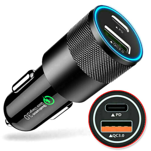 18W PD Type C 3.0 Fast Car Charger Adapter USB Charging For iPhone12 11 Pro Max. 1