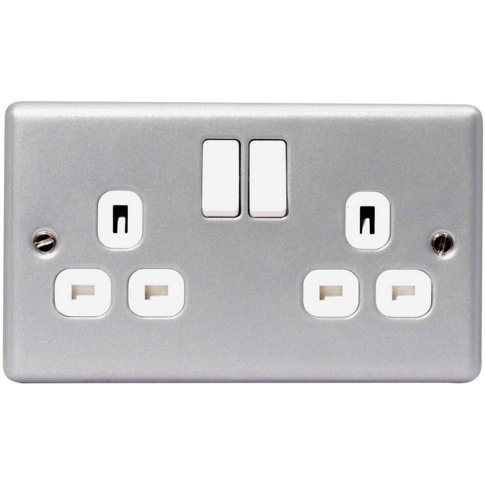 Masterplug Mc522-01 Metal Clad Switched Socket 2-Gang 13A 5021166052202