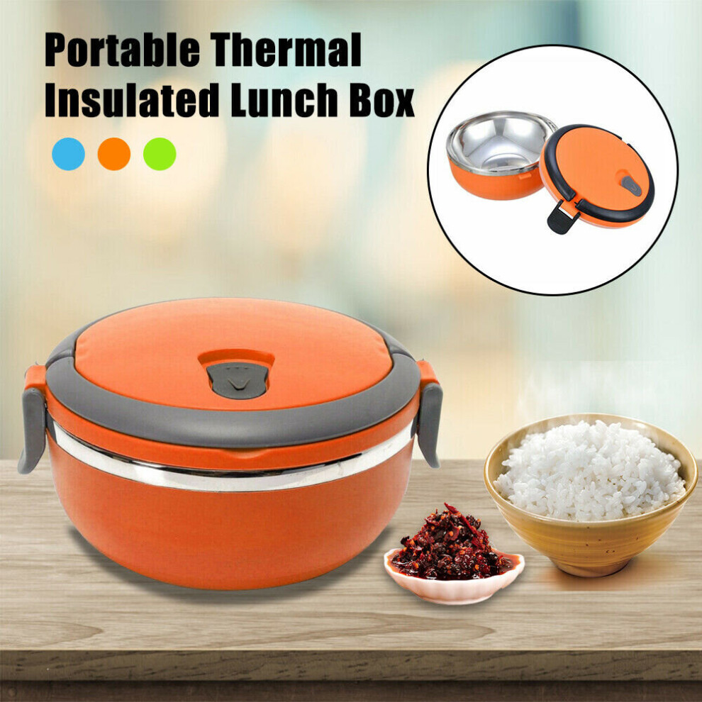 (Orange) Food Warmer Container Thermo Picnic Lunch Box