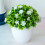 (White) Artificial Flowers With Pot False Plants Home Garden Decor 1