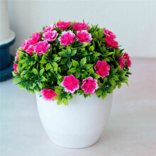 (Pink) Artificial Flowers With Pot False Plants Home Garden Decor