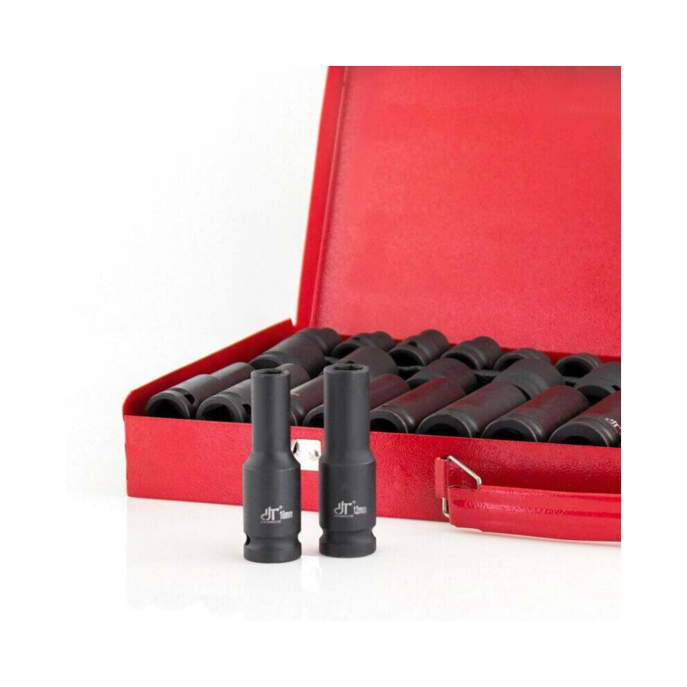 35X Impact Socket 1/2" inch Deep Tool Set Metric Garage Workshop Hi