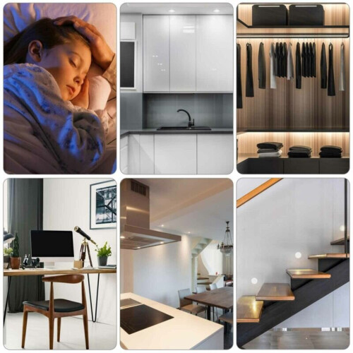 4PCS LED Kitchen Cabinet Under Closet Cupboard Lights Lamp Dimmable 2
