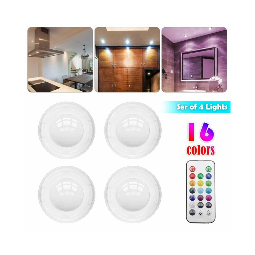 4PCS LED Kitchen Cabinet Under Closet Cupboard Lights Lamp Dimmable