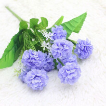 (Light Purple) 9 Heads Artificial Carnation Bouquet Home Decor
