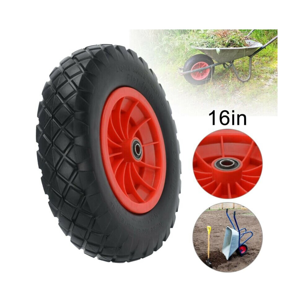 PU Wheel 16 Inch 16" 4.80-8 Tyre Puncture Proof Solid Wheelbarrow Cart