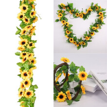 Ghirlanda di girasoli artificiali Piante di edera Decorazione per la casa