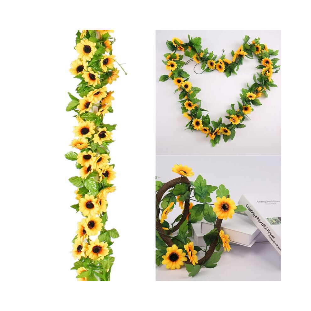 Artificial Sunflower Garland Ivy Plants Home Decor
