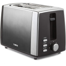 Tower Kitchen Appliance GREY Graphite OMBRE Alloy Steel 900 Watt 2 Slice Toaster