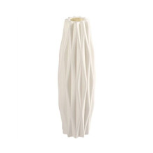 (White) Plastic Flower Vase White Imitation Ceramic Decoration